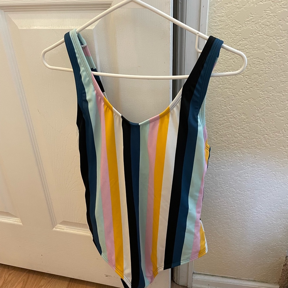 Women’s size M one piece swimsuit striped